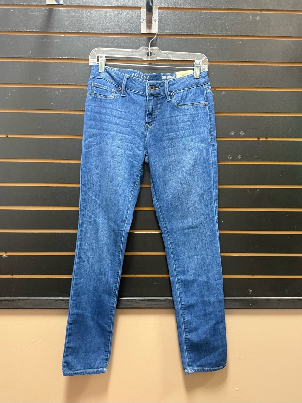 Sonoma Slim Straight Jeans Mid Rise NWT Blue Size 2 Stretch Denim
